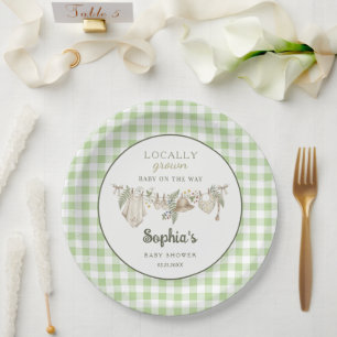 Lokal angebaute frische Bauernmarkt-Babyparty Pappteller