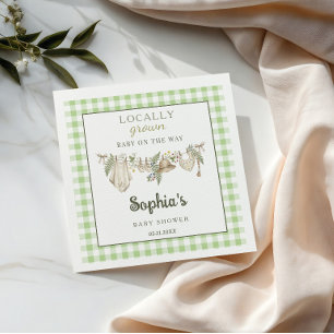 Lokal angebaute frische Bauernmarkt-Babyparty Serviette
