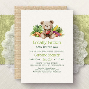Lokal Angebautes Baby Auf Dem Weg Shower Einladung