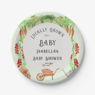 Lokal angelegtes Baby, Bauernmarkt-Baby Shower Pappteller