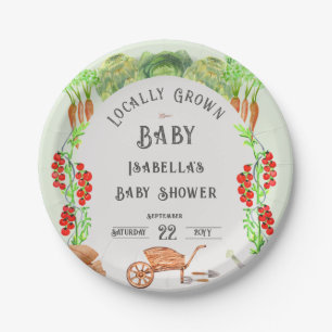 Lokal angelegtes Baby, Bauernmarkt-Baby Shower Pappteller