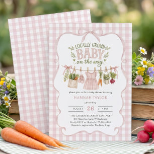Lokal Aufgewachsenes Mädchen - Babyparty Einladung