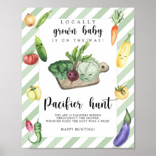lokal gewachsene Babyparty - Schnuller-Suchspiel Poster