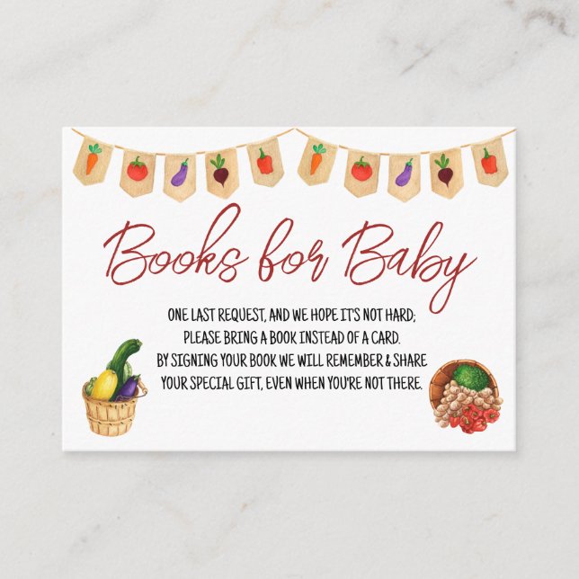 Lokal gezüchtet, Bauernmarkt, Bücher für Baby Begleitkarte (Vorderseite)