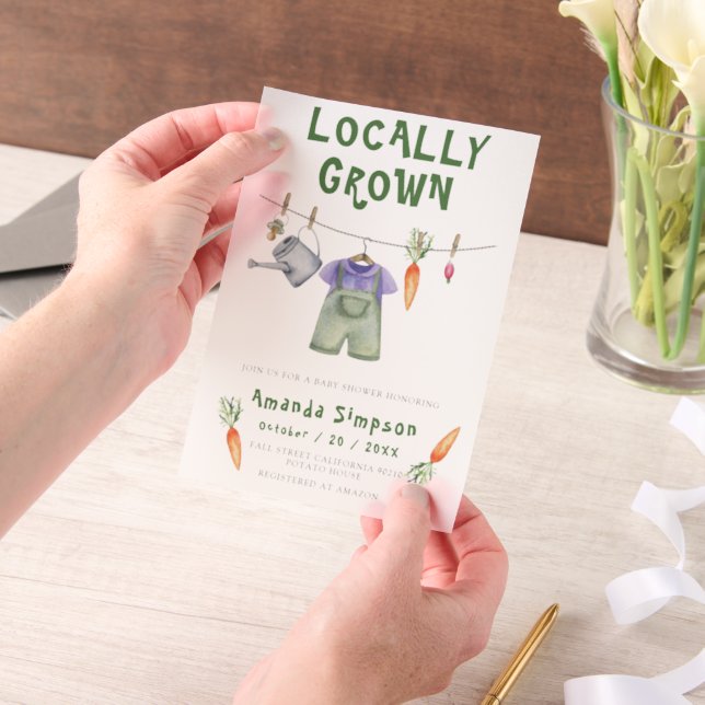Lokal gezüchtete Baby Bauern Market Baby Shower (Handgehalten)