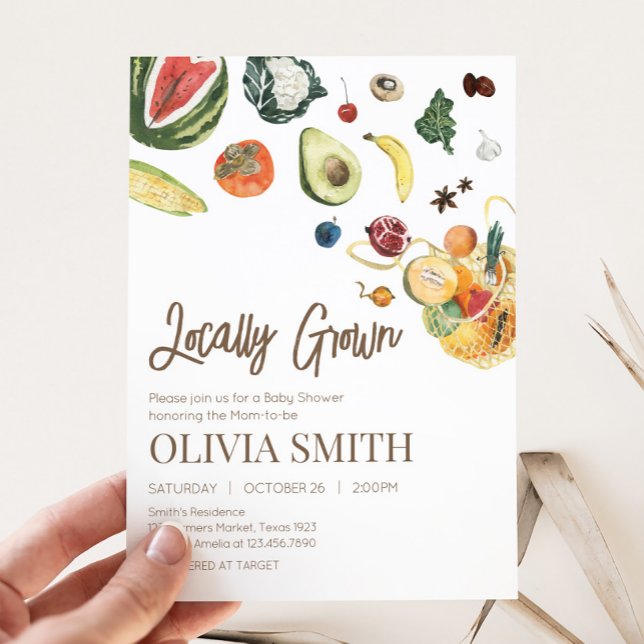 Lokal gezüchtete Baby Bauern Market Baby Shower Einladung (Farmers Market Baby Shower Invitation
)