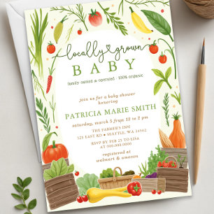 Lokal gezüchtete Baby Bauern Market Baby Shower Einladung