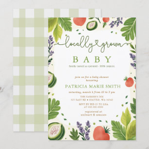Lokal gezüchtete Baby Bauern Market Baby Shower Einladung