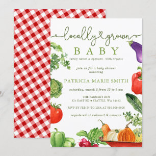 Lokal gezüchtete Baby Bauern Market Baby Shower Einladung