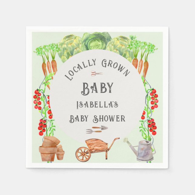 Lokal gezüchtete Baby Bauern Market Baby Shower Serviette (Vorderseite)