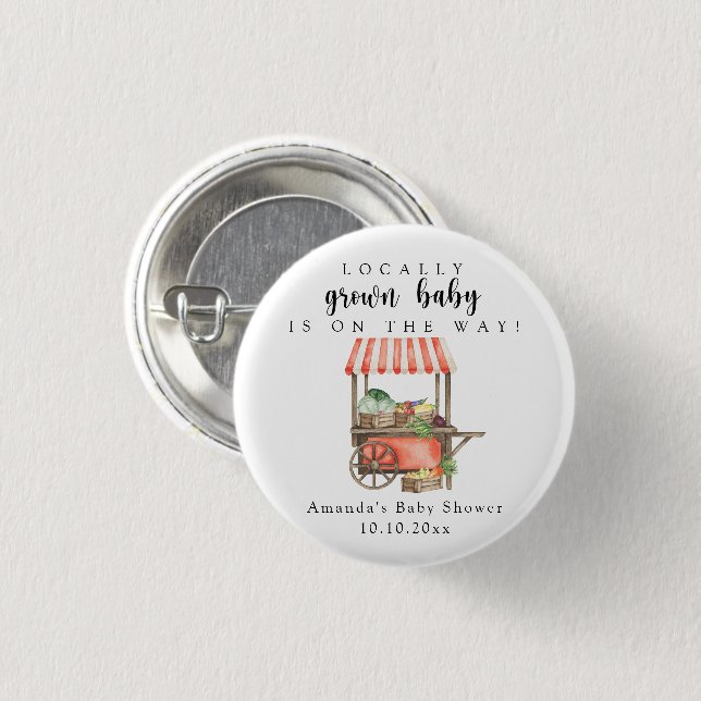 Lokal gezüchtete Baby-Bauern Markt Kinderspielshei Button (Vorne & Hinten)