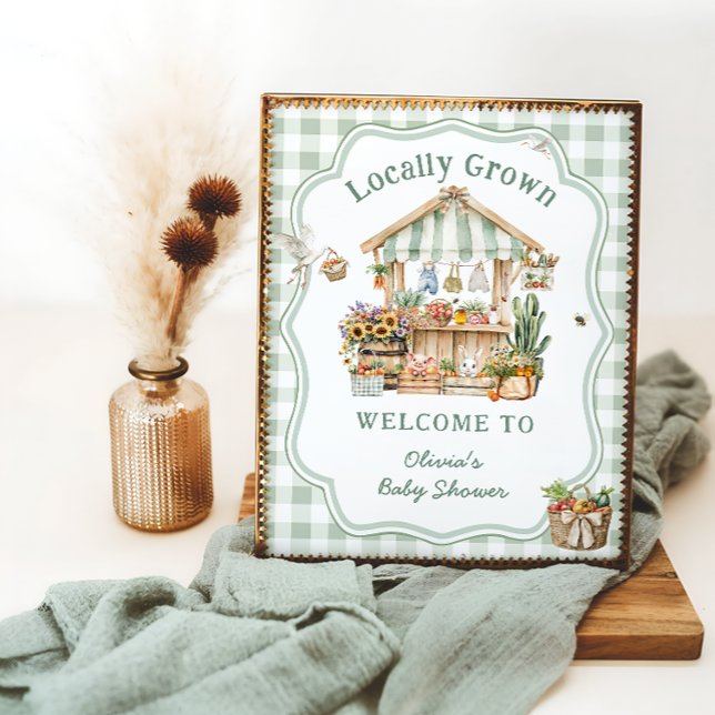 Lokal gezüchtete Bauern Market Baby Dusche Willkom Poster (Von Creator hochgeladen)