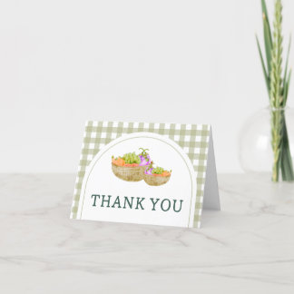 Lokal gezüchtete Bauern Market Baby Shower Dankeskarte