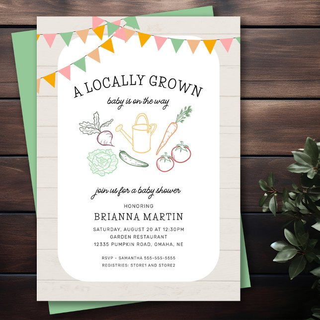 Lokal gezüchtete Bauern Market Baby Shower Einladung (Von Creator hochgeladen)