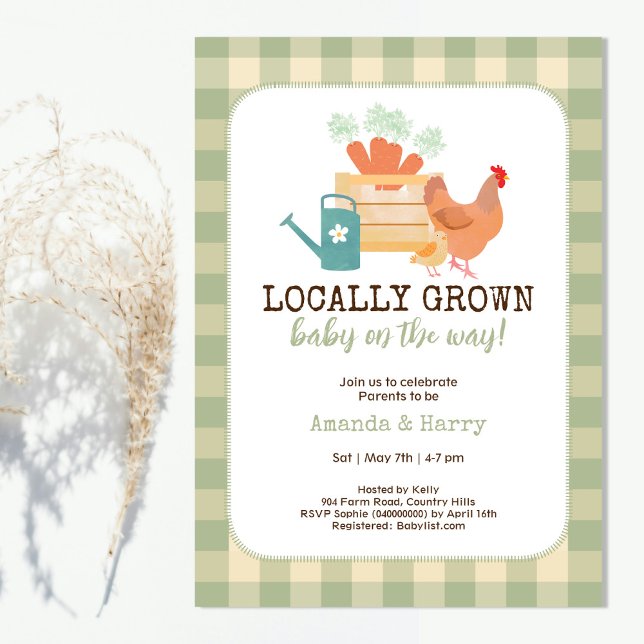 Lokal gezüchtete Bauern Market Baby Shower Einladung (Von Creator hochgeladen)