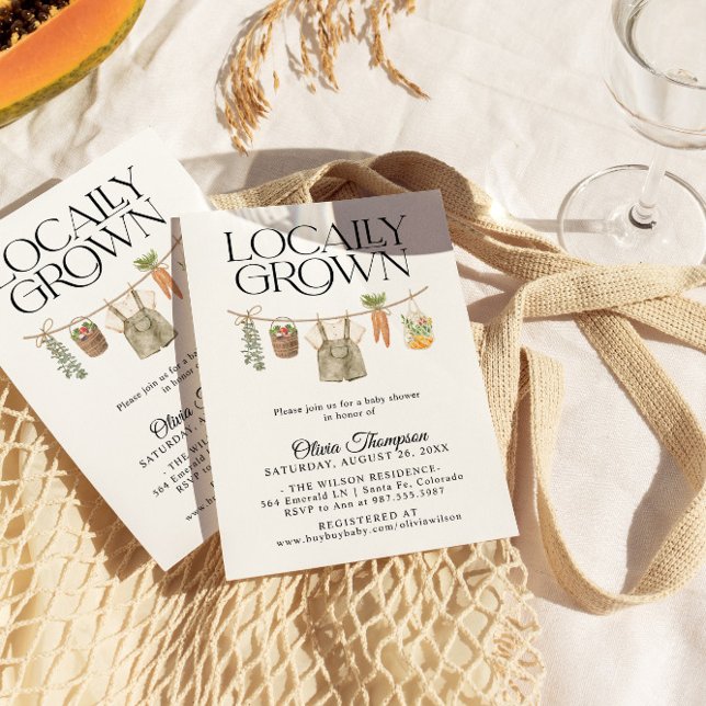 Lokal gezüchtete Bauern Market Baby Shower Einladung (Von Creator hochgeladen)