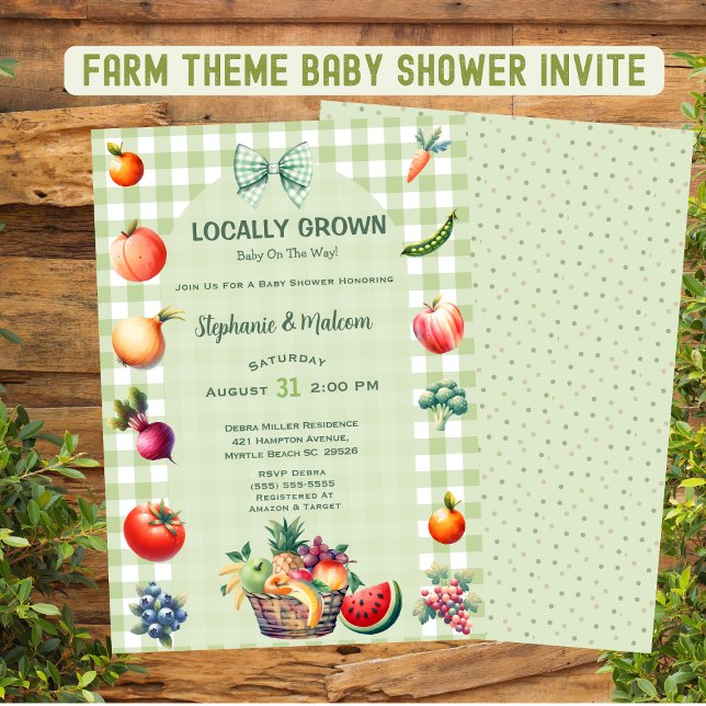 Lokal gezüchtete Bauern Market Baby Shower Einladung (Von Creator hochgeladen)