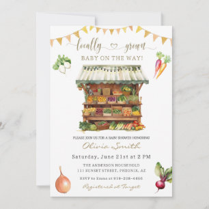 Lokal gezüchtete Bauern Market Baby Shower Einladung