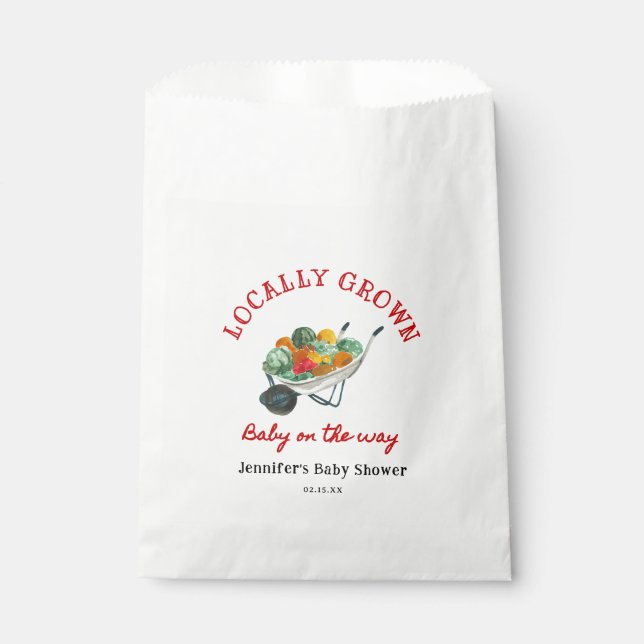 Lokal gezüchtete Bauern Market Baby Shower Geschenktütchen (Vorderseite)