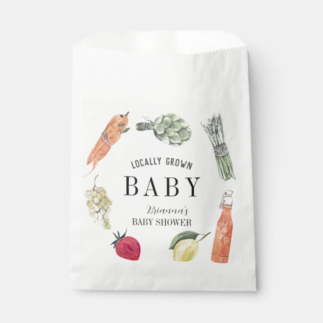 Lokal gezüchtete Bauern Market Baby Shower Geschenktütchen (Vorderseite)