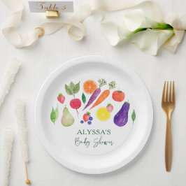 Lokal gezüchtete Bauern Market Baby Shower Pappteller