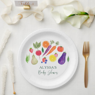 Lokal gezüchtete Bauern Market Baby Shower Pappteller