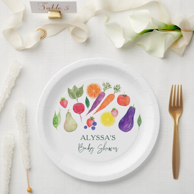 Lokal gezüchtete Bauern Market Baby Shower Pappteller (Hochzeit)