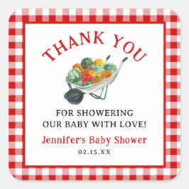 Lokal gezüchtete Bauern Market Baby Shower Quadratischer Aufkleber