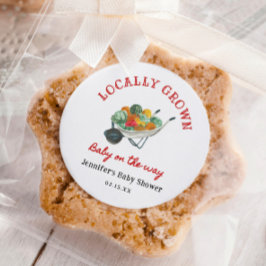 Lokal gezüchtete Bauern Market Baby Shower Runder Aufkleber