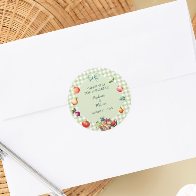 Lokal gezüchtete Bauern Market Baby Shower Runder Aufkleber (Von Creator hochgeladen)