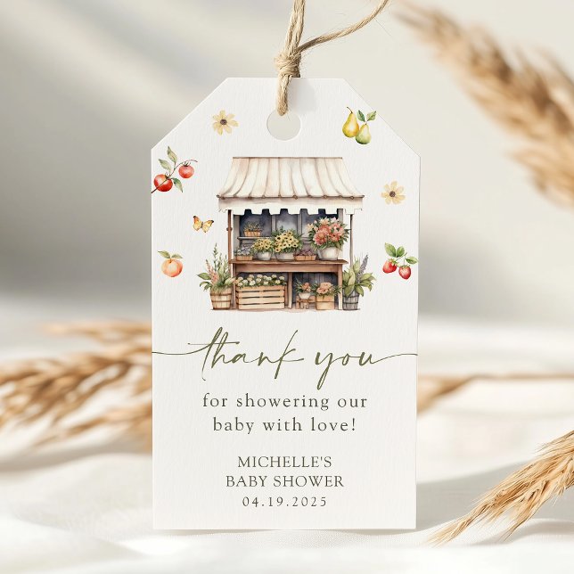 Lokal gezüchtete Bauern Markt Baby Dusche Gefallen Geschenkanhänger (Von Creator hochgeladen)