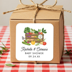 Lokal gezüchtete Bauern Markt Baby Dusche Gefallen Quadratischer Aufkleber
