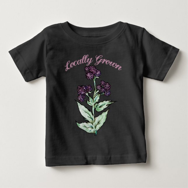Lokal gezüchtete schwarze Himbeere niedlich Baby T-shirt (Vorderseite)