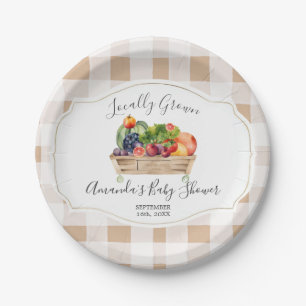 Lokal gezüchtete Veggies Bauer Market Babydusche Pappteller