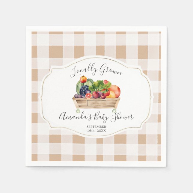 Lokal gezüchtete Veggies Bauer Market Babydusche Serviette (Vorderseite)