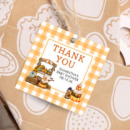 Lokal gezüchteter Pumpkin Baby Shower Square Geschenkanhänger