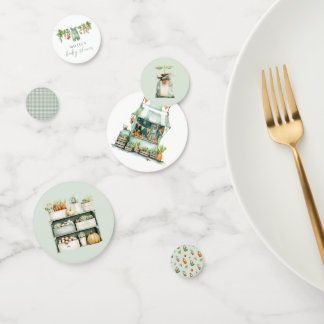 Lokal gezüchtetes Baby-Duschtisch Confetti Gemüse Konfetti