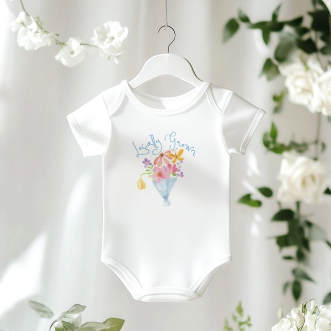 Lokal gezüchtetes Whimsical Watercolor Bouquet Baby Strampler (Von Creator hochgeladen)