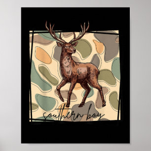 Lokal südlicher Junge Hirschjagd Tarndruck Outdoor Poster