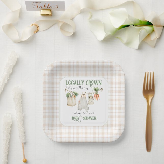 Lokale Bauern Markt Boho Babydusche Pappteller (Hochzeit)