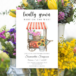 Lokale Blumen Bauernmarkt Baby Shower Einladung