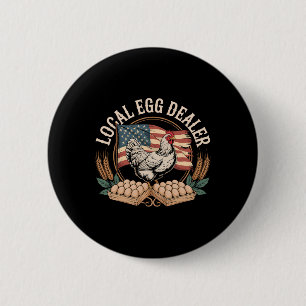 Lokale Eierhändler-Liste Ostern Lustiger Hühnerbau Button