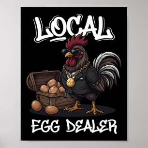 Lokale Eierhändler-Liste Ostern Lustiger Hühnerhof Poster