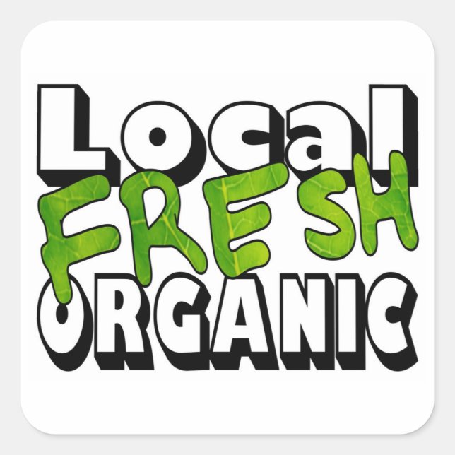 Lokale, frische Bio Stickers (Vorderseite)