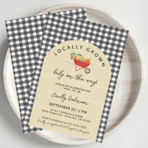 Lokale moderne graue Gingham-Babyparty