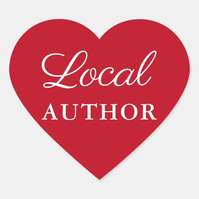 Lokaler Autor Buch Promo Red Heart Herz-Aufkleber (Vorderseite)
