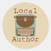 Lokaler Autor Schreibmaschinen-Logo Rund Sticker