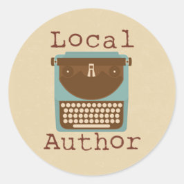 Lokaler Autor Schreibmaschinen-Logo Rund Sticker 