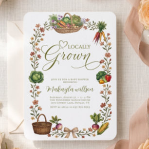 Lokaler Bauernmarkt Garten-Baby-Party Einladung