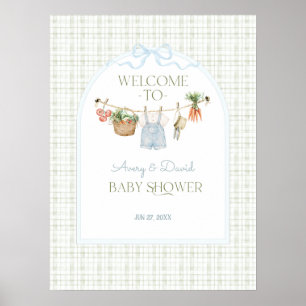 Lokaler Bauernmarkt Jungen-Baby-Party Poster